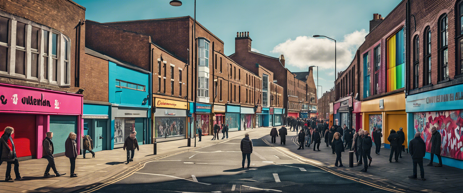 Sunderland city centre during disorder and protests.