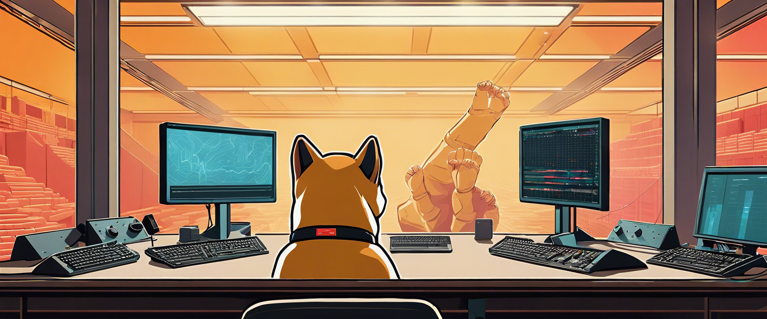 Shiba Inu logo and warning signs about cryptocurrency scams.