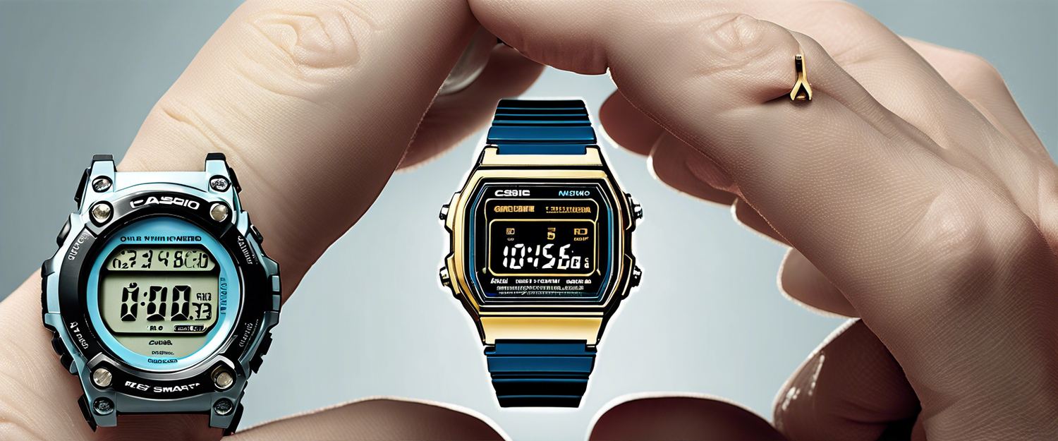 Casio's CRW-001-1JR smart ring displaying time and alarm features