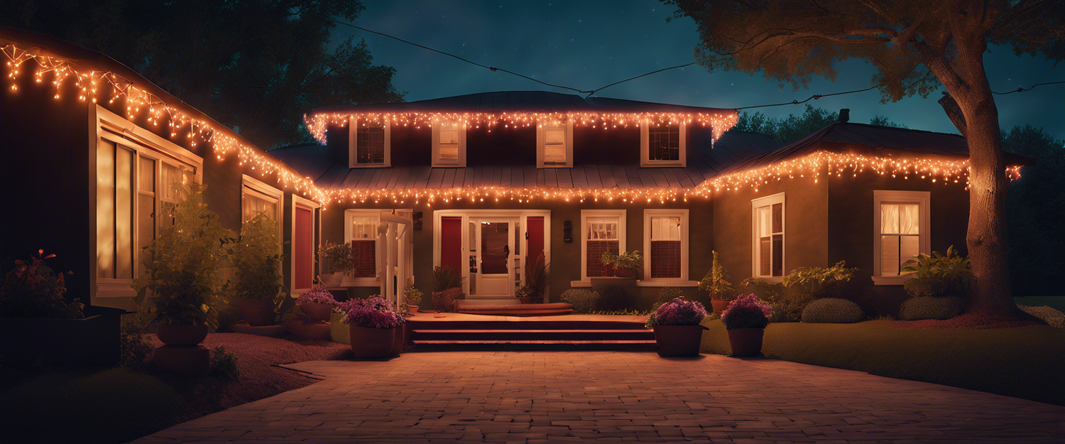 Philips Hue Festavia string lights displayed during the holiday season.