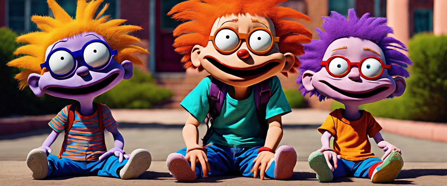 Rugrats live-action CGI hybrid movie production image.