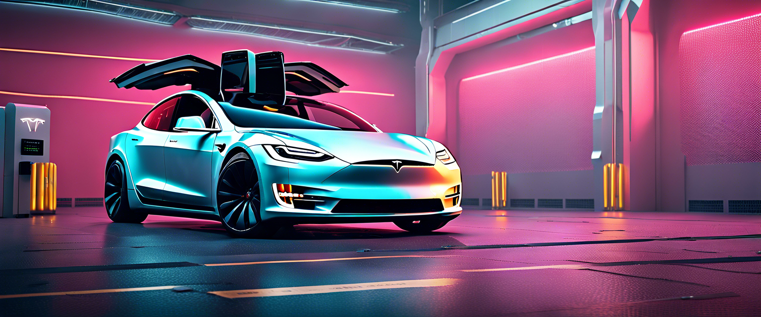 Tesla's upcoming robotaxi design with butterfly-wing doors.