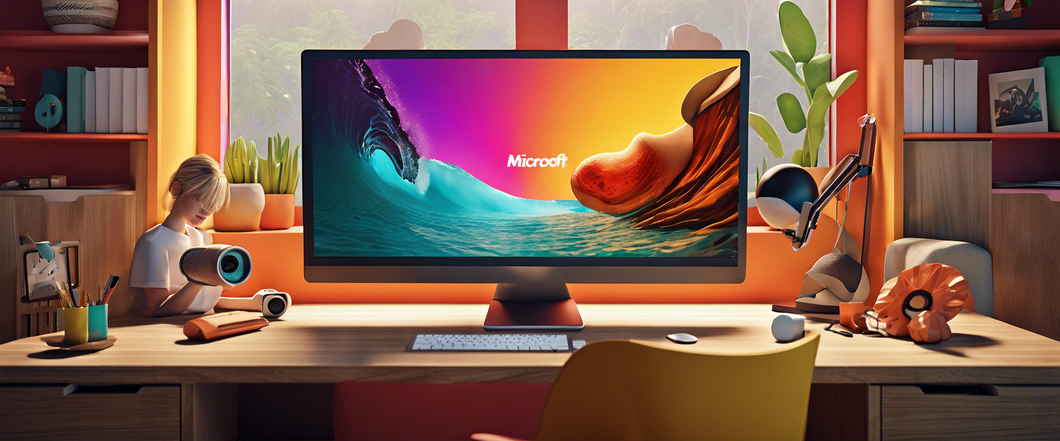 Microsoft's new 3D Fluent illustrations showcase vivid colors and playful designs.