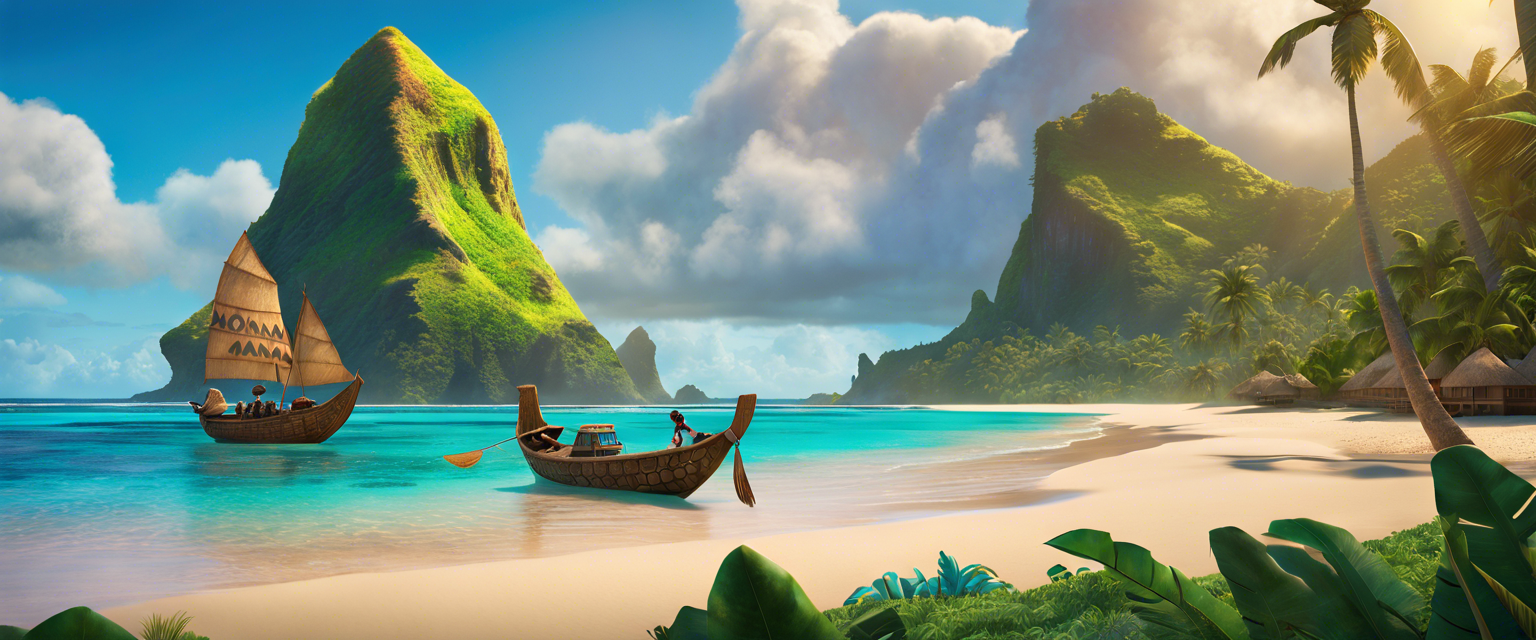 Moana sailing on a boat in the Moana 2 trailer