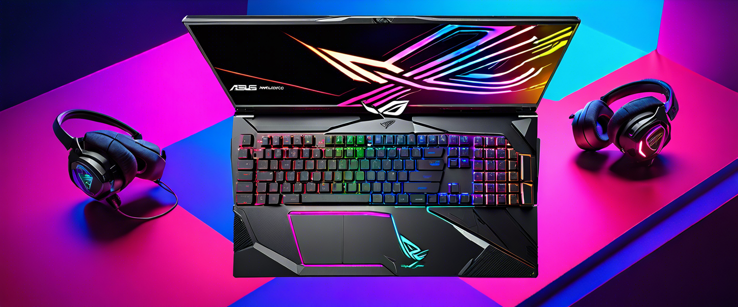 Asus ROG Strix Scar 16 and 18 gaming laptops with illuminated lid and RGB chassis.