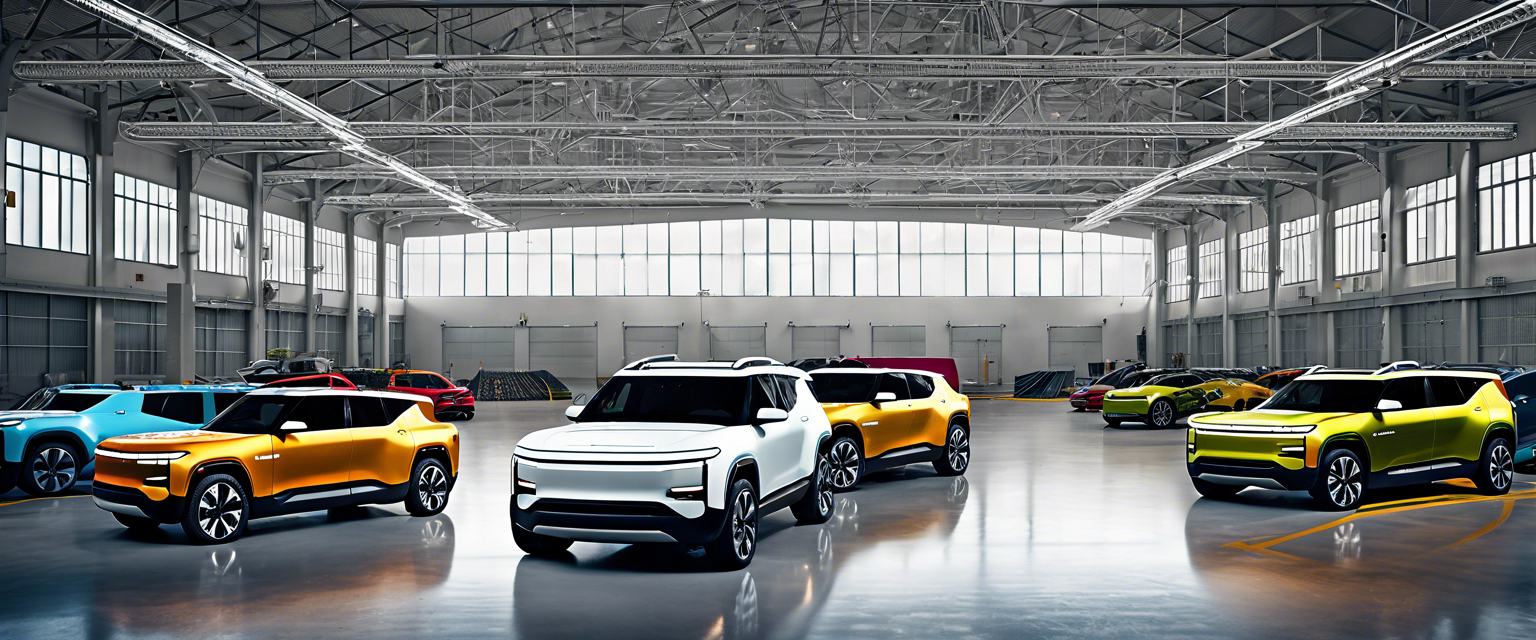 Rivian's electric vehicle factory in Georgia under construction.