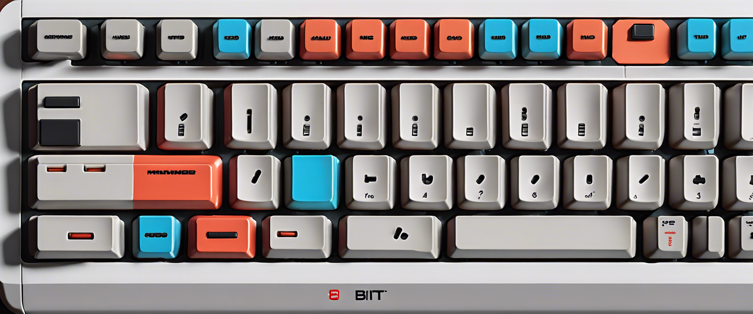 8BitDo NES-themed keycaps in vibrant colors showcasing retro design.