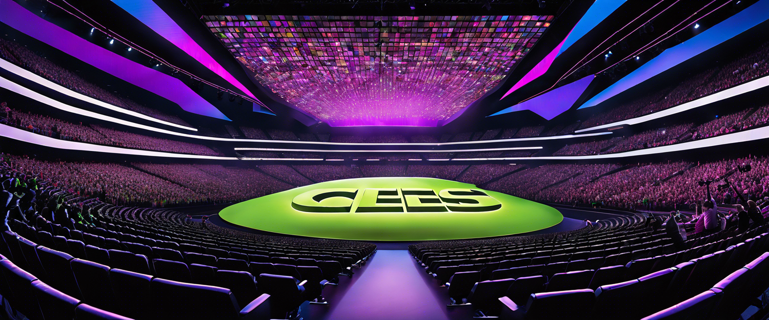 Packed stadium hosting Nvidia's CES 2025 keynote event.