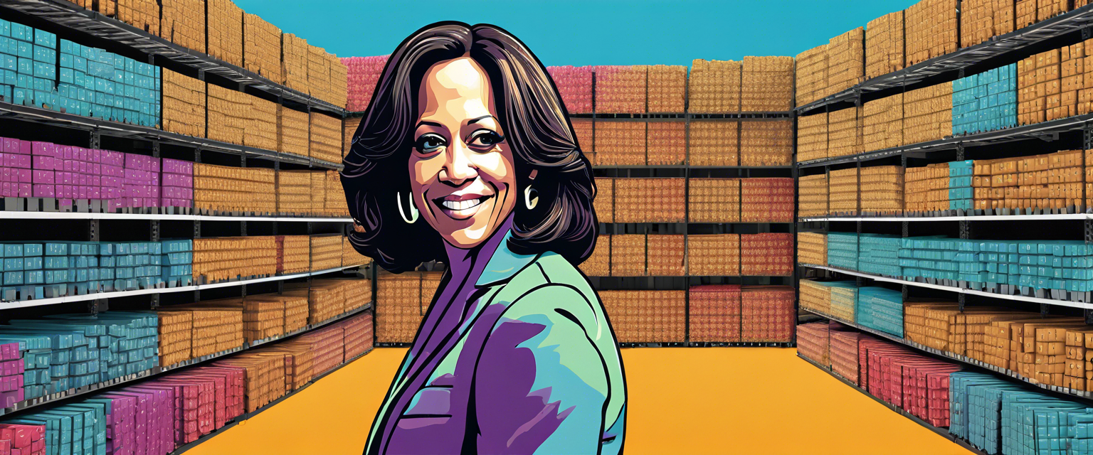 Kamala Harris discussing cryptocurrency and market trends