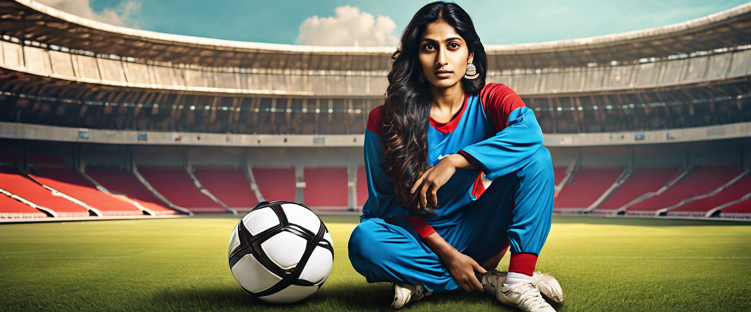 Asmita Ale showcasing her Nepalese heritage while playing football.