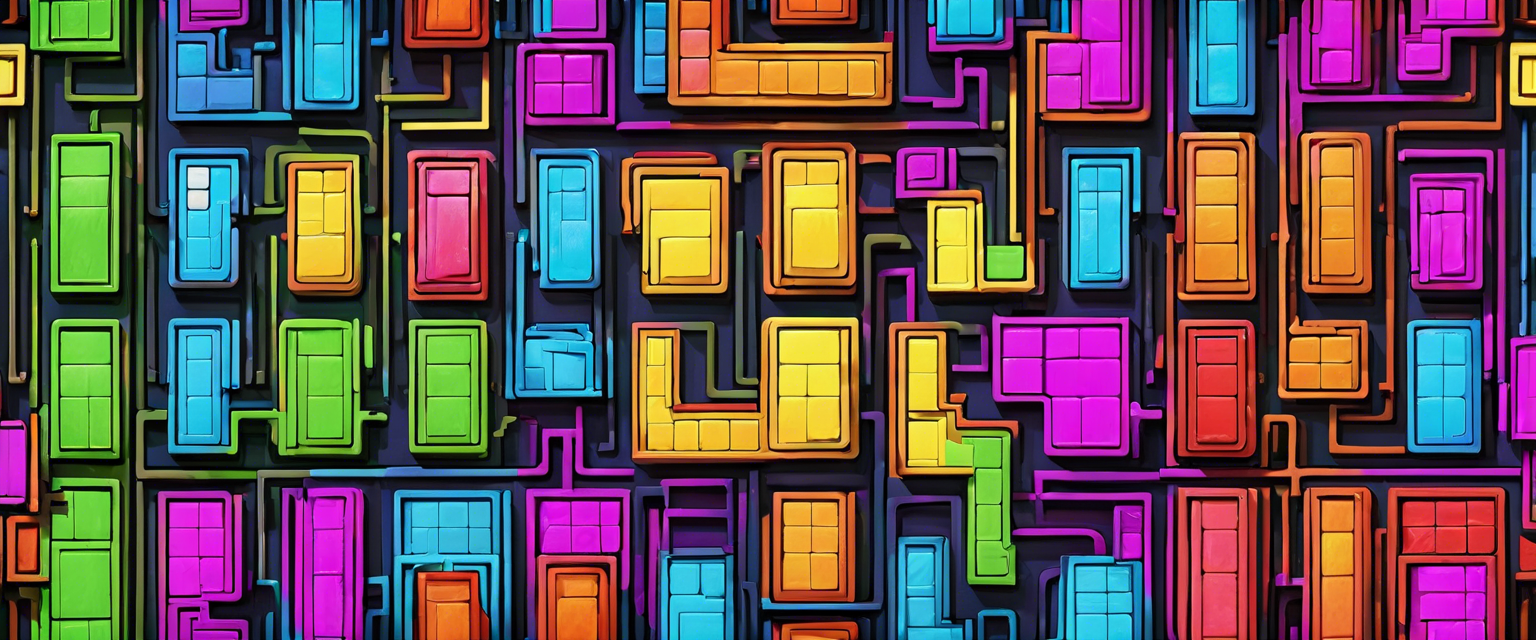 Tetris Time Warp game showcasing different eras of tetromino dropping.