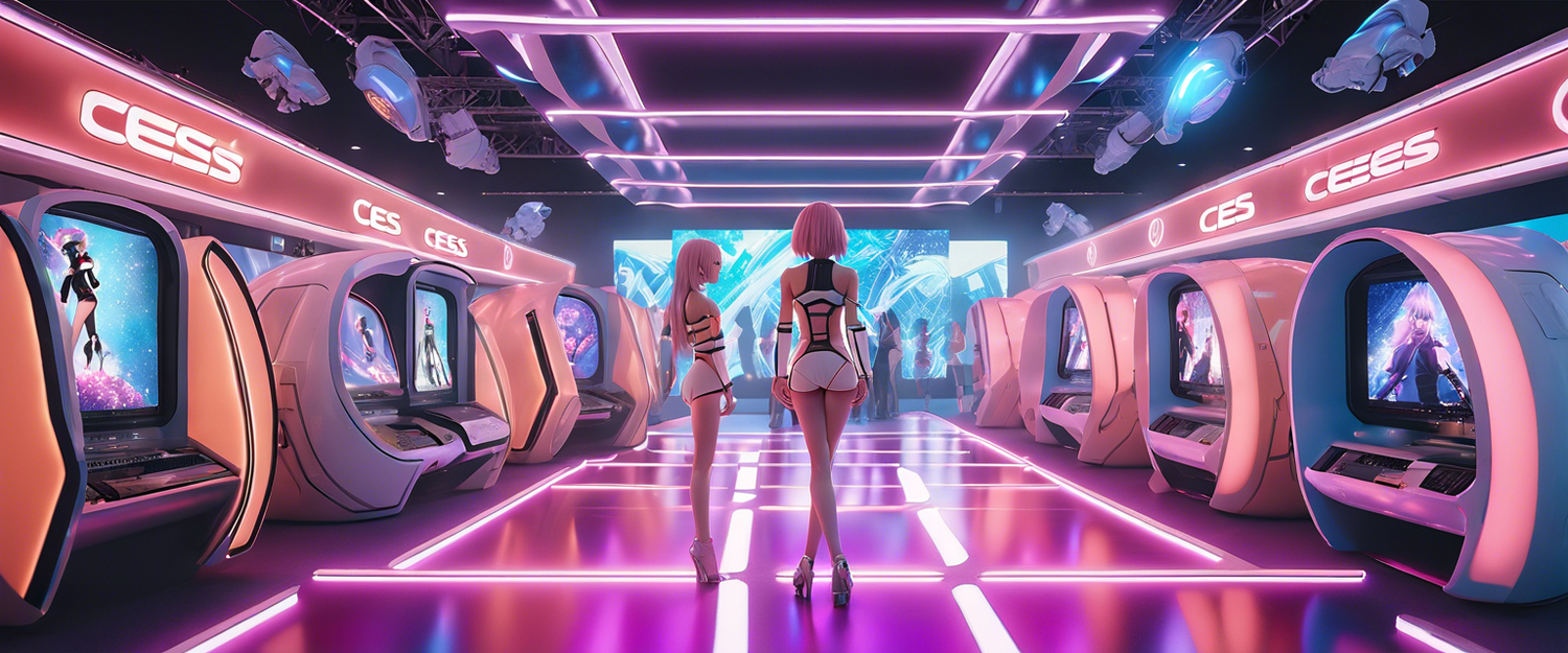 Dancing anime girl pod from CES 2025 with 3D display and RGB lighting