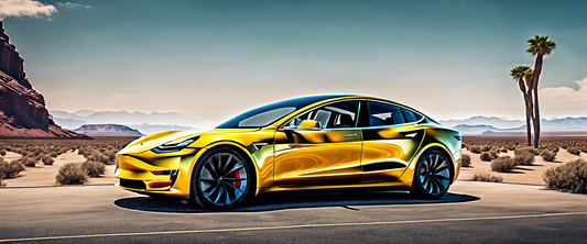 Tesla logo with the tagline about affordable EV launch in 2025.