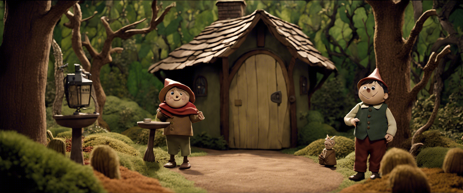 Stop-motion animation scene from Over the Garden Wall featuring unique characters.