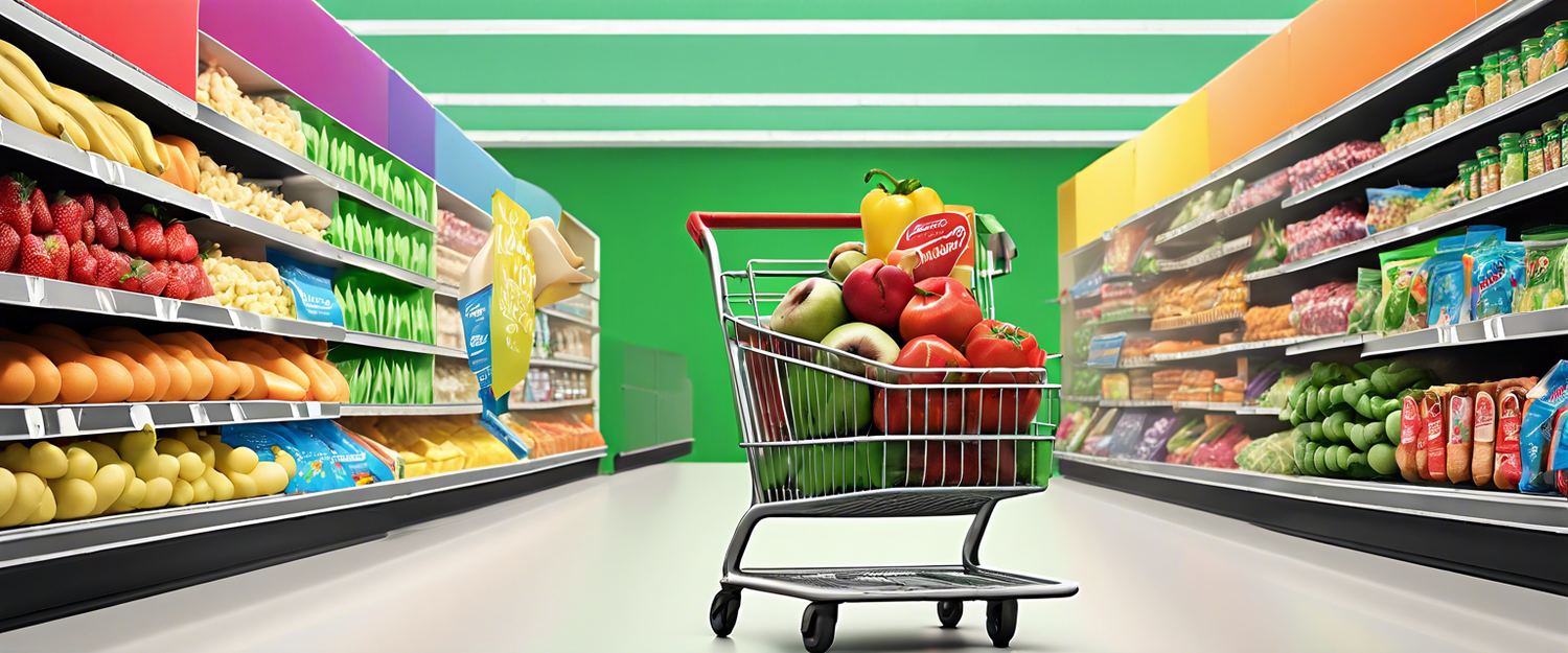 Instacart's Caper Cart showcasing smart navigation features in a grocery store.