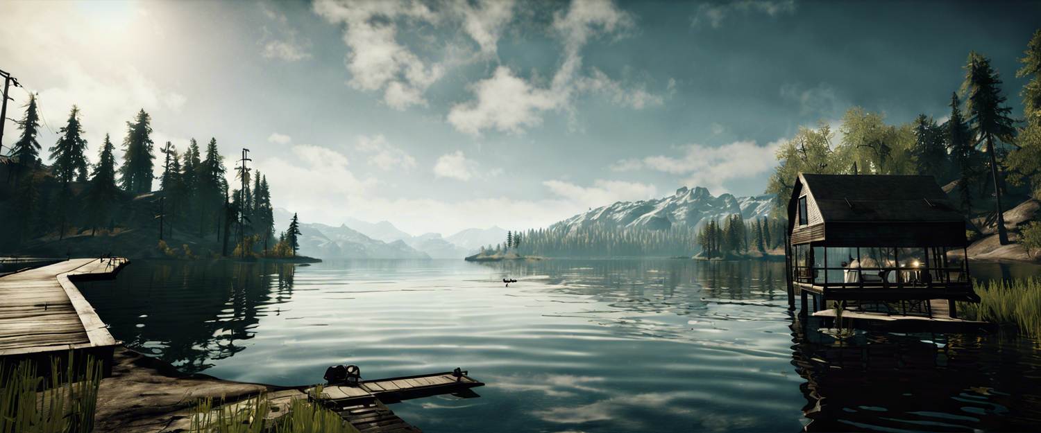 A chilling scene from The Lake House DLC in Alan Wake 2 featuring Kiran Estevez.