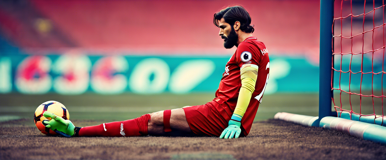 Alisson Becker in action for Liverpool, now sidelined due to injury.