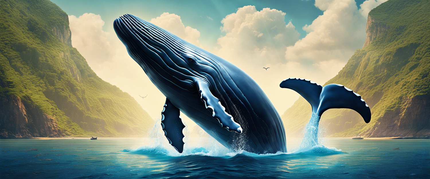 A whale symbol illustrating the purchase of virtual tokens worth $2.19 million.