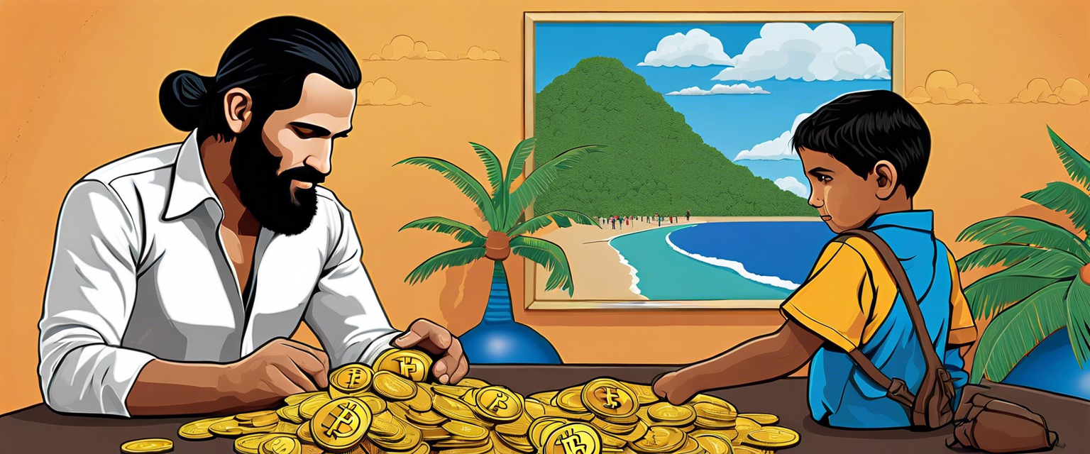 El Salvador President Nayib Bukele with Bitcoin donation for education.