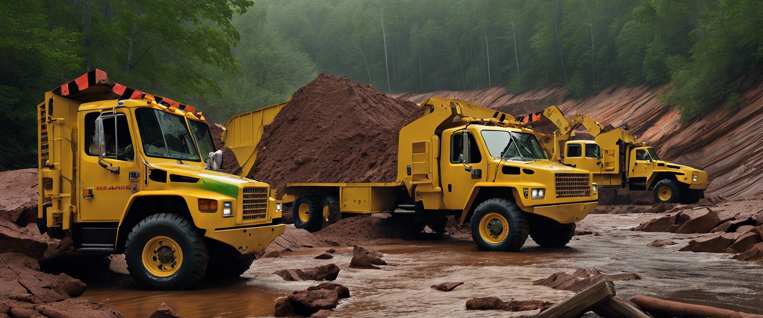 Damage from Hurricane Helene in Spruce Pine, NC affecting quartz mining.