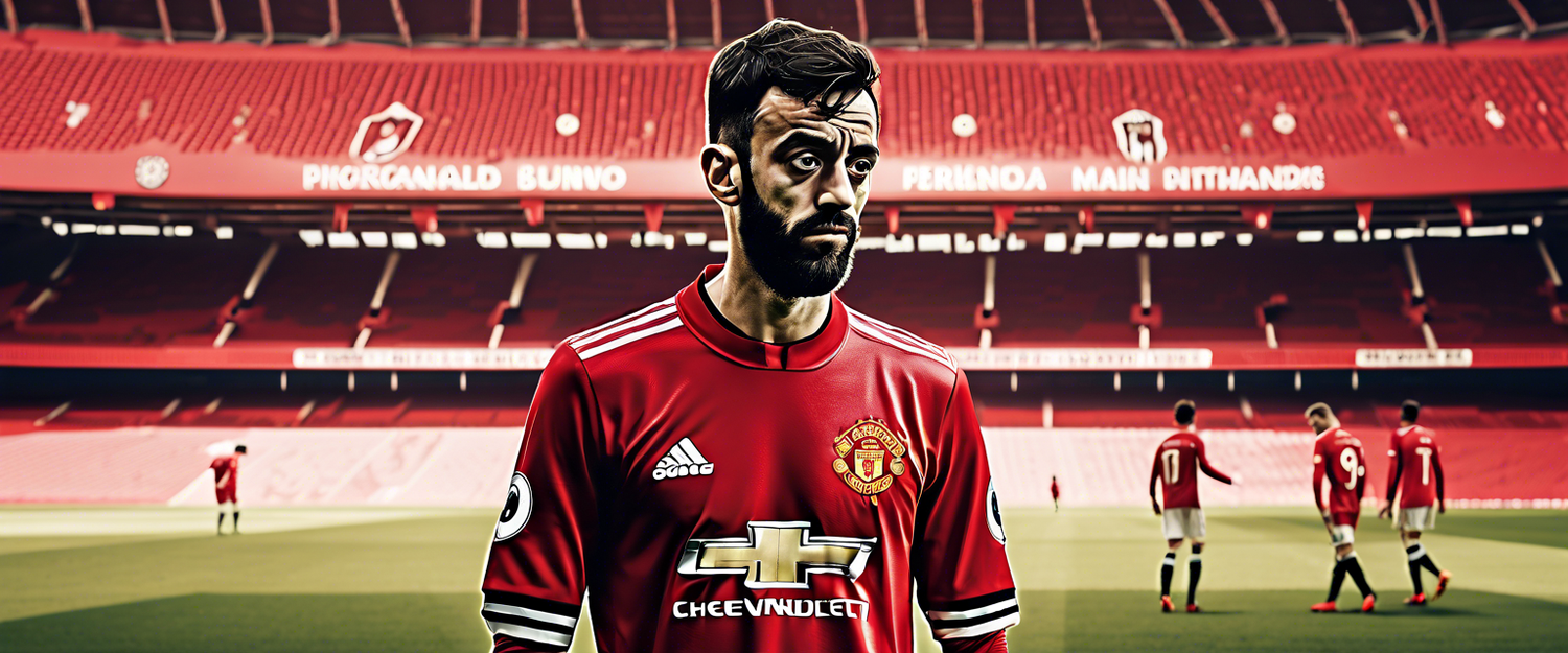 Bruno Fernandes celebrates a goal for Manchester United.