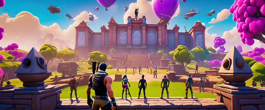 Fortnite promotional image featuring butterflies and music themes.