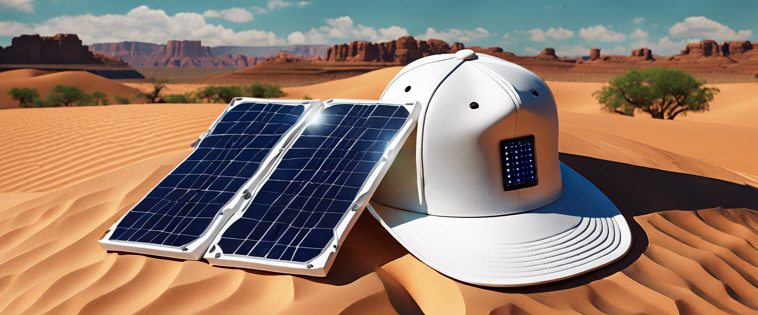 EcoFlow Power Hat with solar cells for charging smartphones outdoors