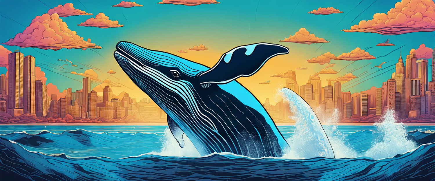 A graphic representation of SHIB token transfer involving cryptocurrency whales.