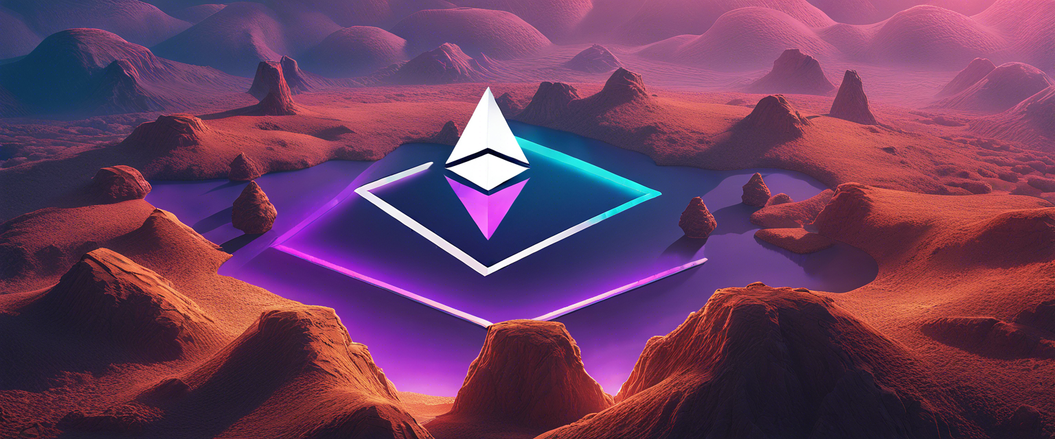 Ethereum logo with price increase information