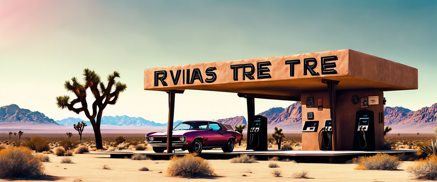 Rivian charging station in Joshua Tree with eco-friendly features and beautiful desert landscape