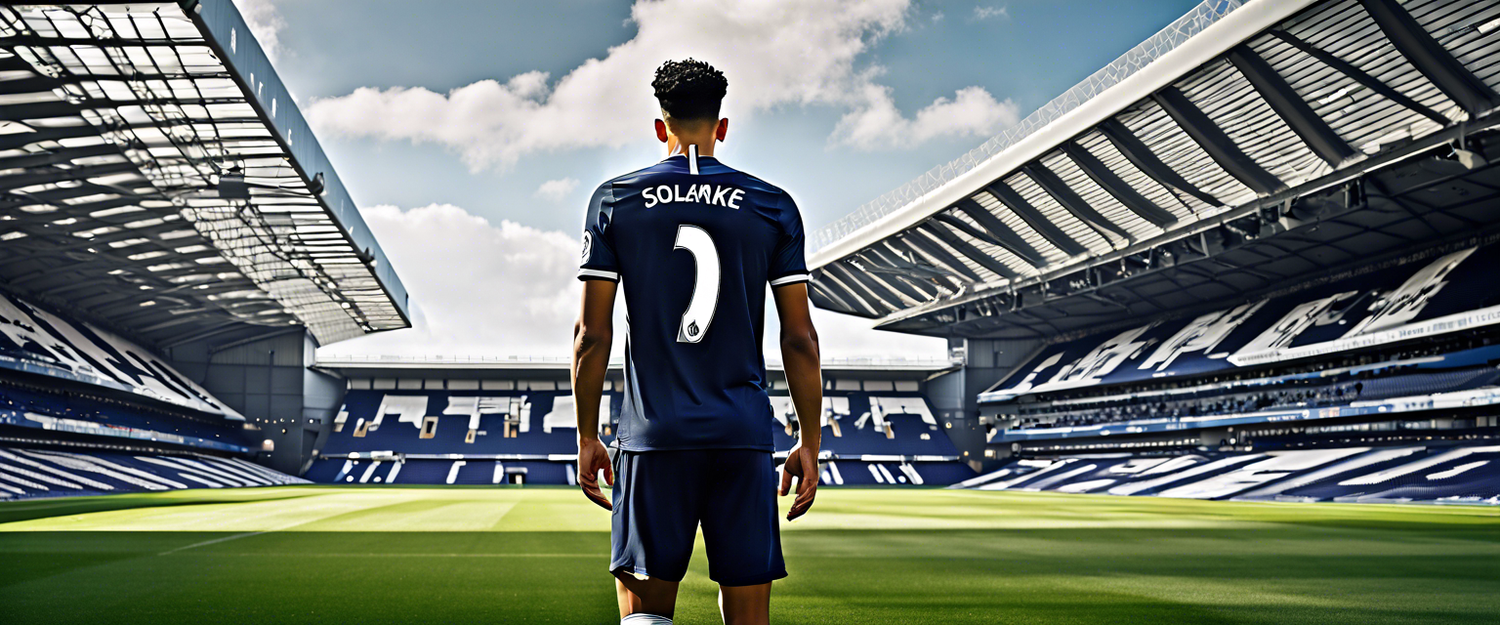 Dominic Solanke in action for Bournemouth during a Premier League match.