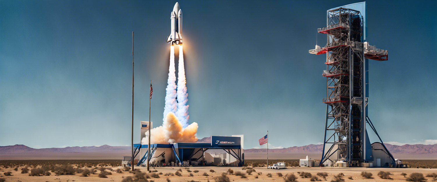 Blue Origin's New Glenn rocket soaring into space from Cape Canaveral.