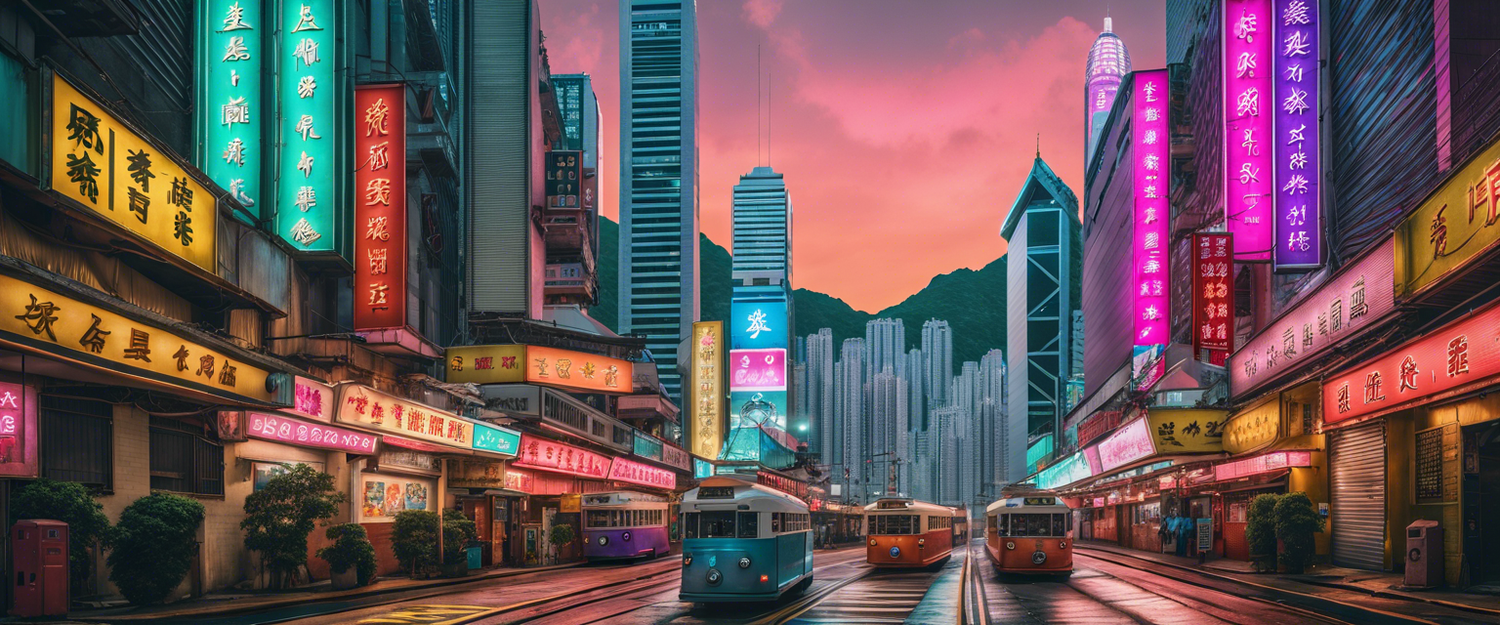 Hong Kong financial landscape with stablecoin representation.