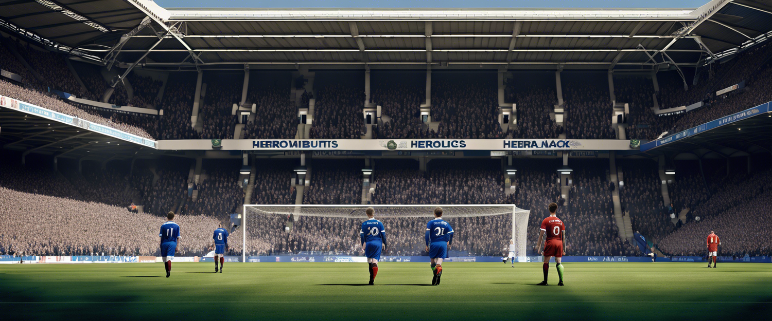 Jack Butland saves a penalty during Rangers vs Hibernian match at Ibrox.