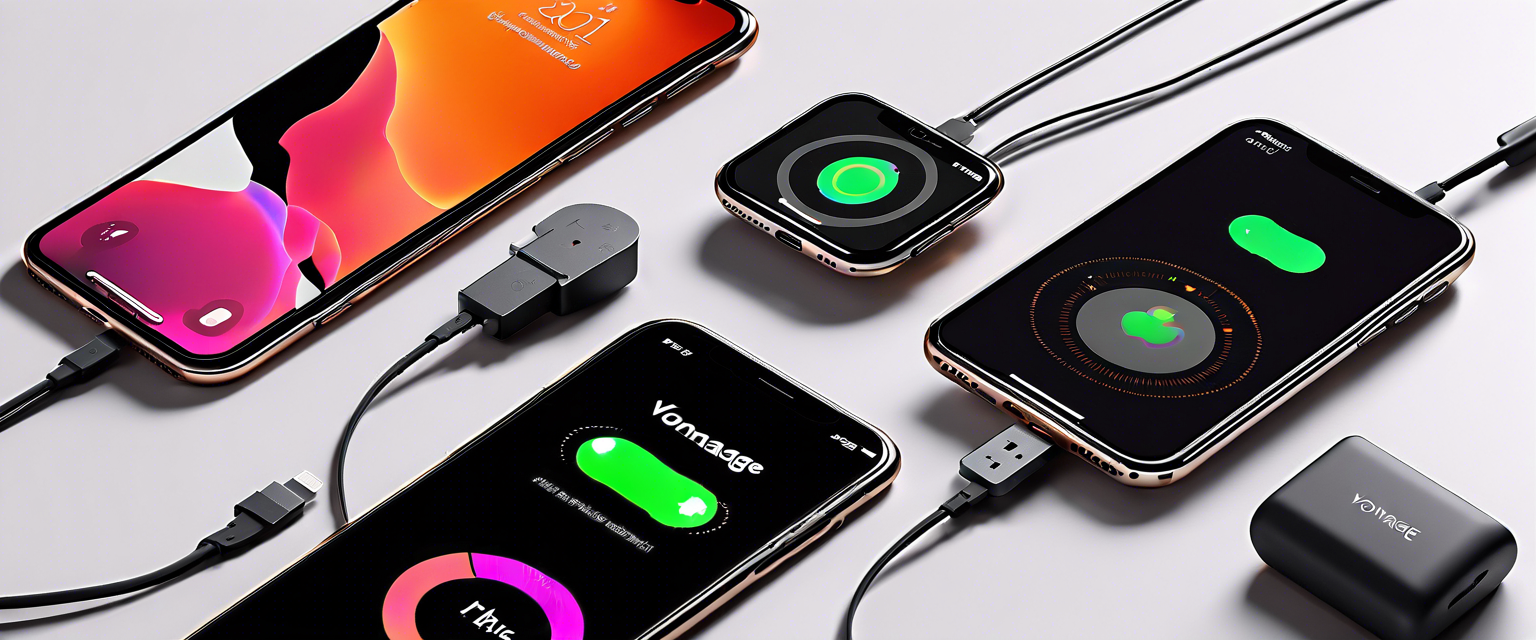 Vonage 2-in-1 Qi2 charger with iPhone and Apple Watch