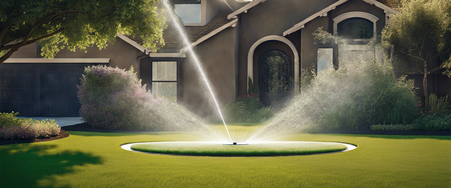 Aiper's IrriSense Smart Irrigation Sprinkler in action watering a lawn.