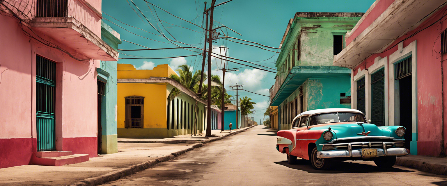 Cuban residents during a power outage, showcasing the impact on daily life.